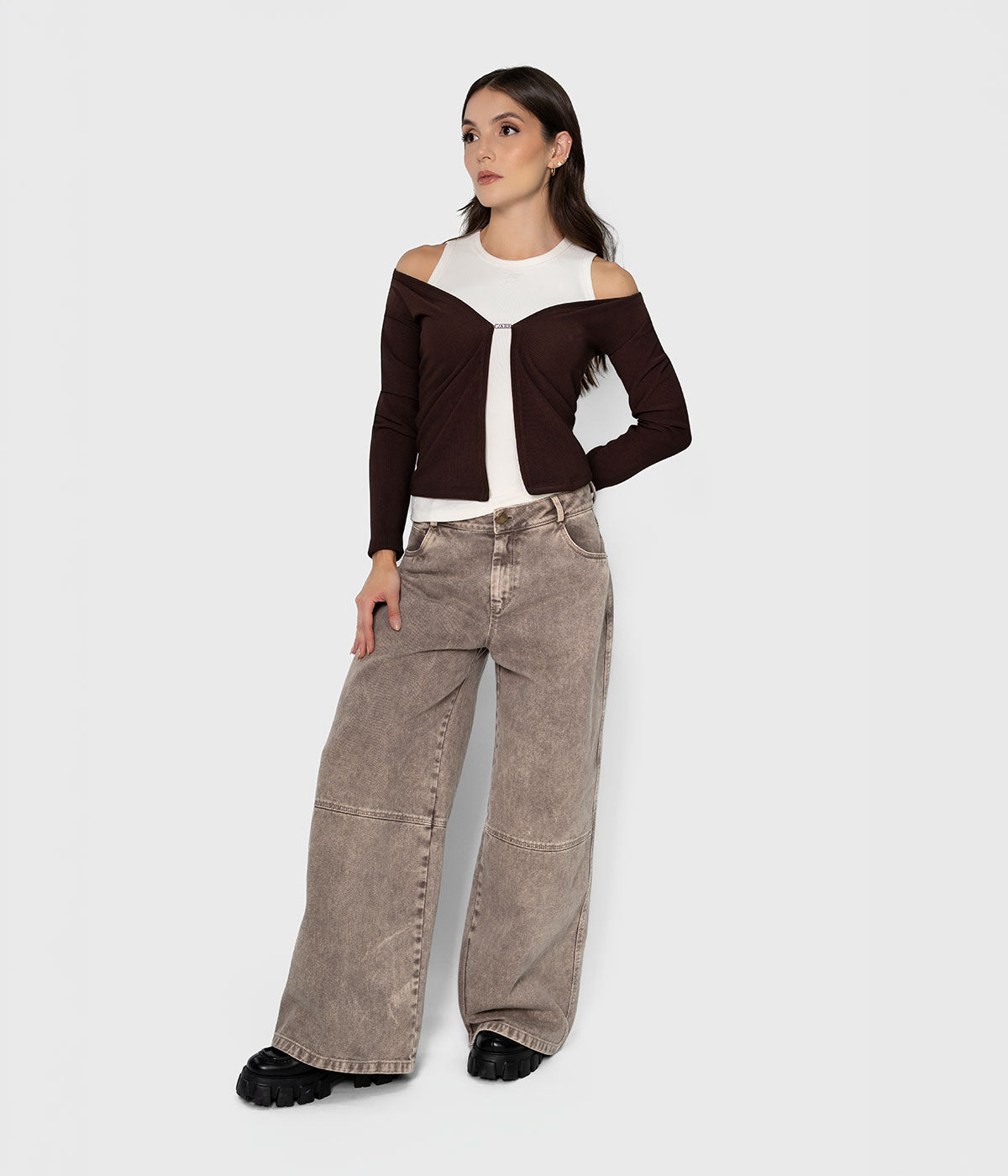 Pantalon Denim Palazzo