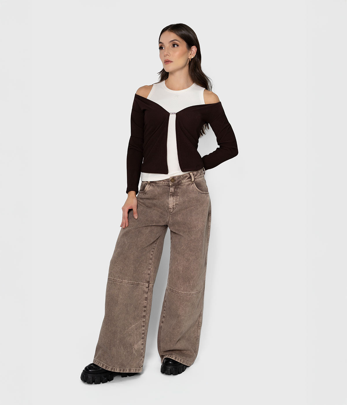 Pantalon Denim Palazzo